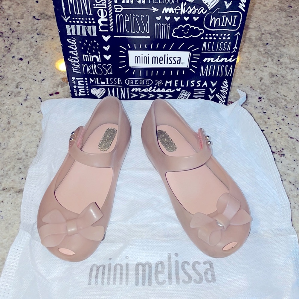 Mini Melissa Ultragirl Bow Mary Jane Toddler Shoe Light Pink Matte Size 9